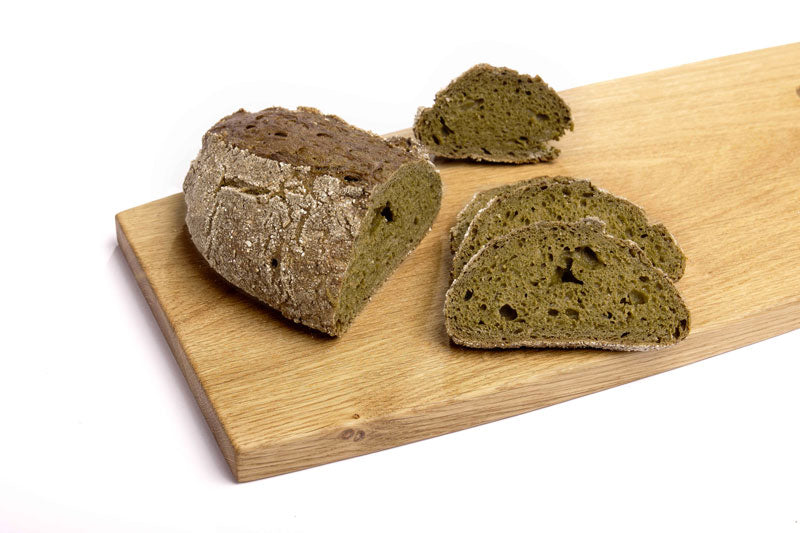 Unser Algenlaibchen aus Roggenmehl hergestellt und mit der grünen Spirulina verfeinert