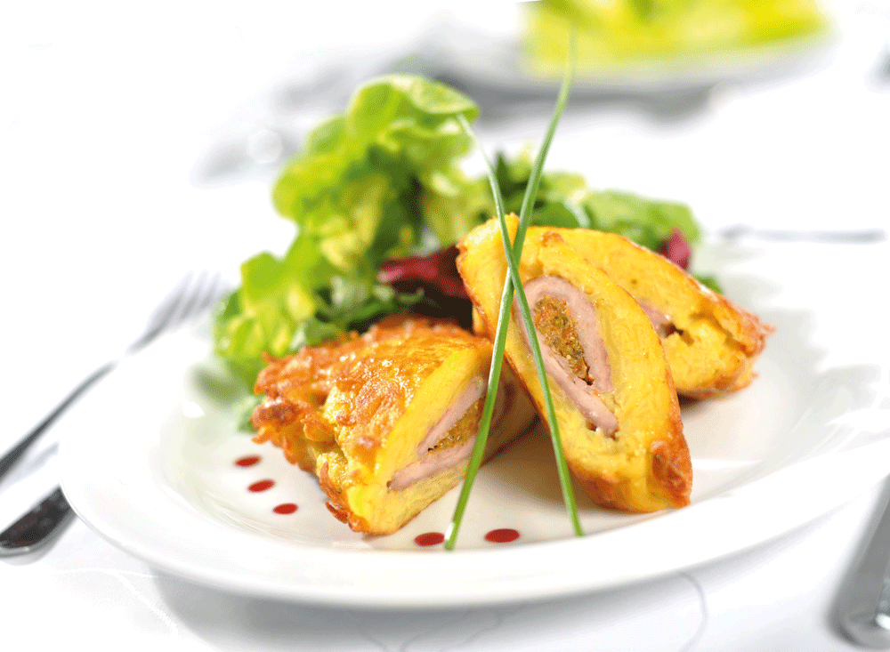Schnitzel "indisch" in Kartoffelpanade