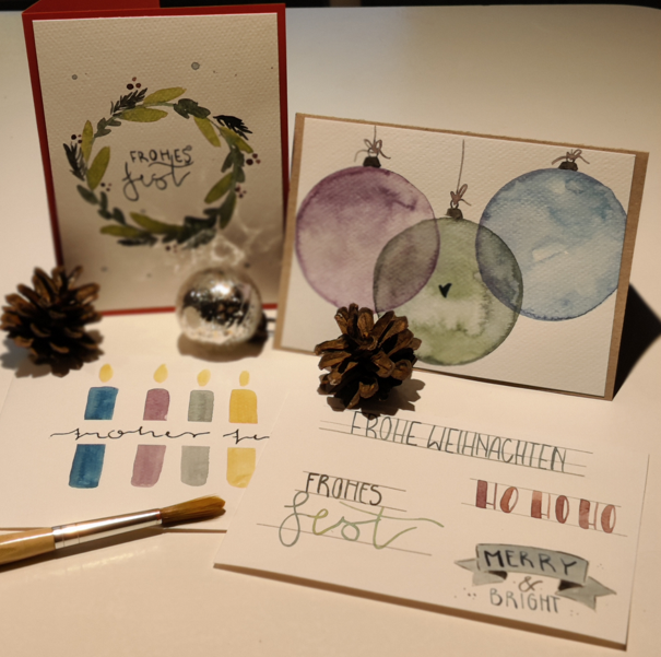 Aquarellkartenworkshop in der Weihnachtszeit