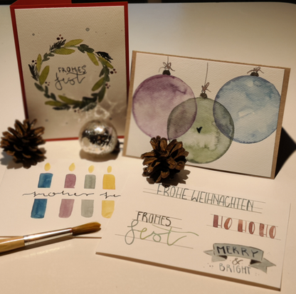 Aquarellkartenworkshop in der Weihnachtszeit