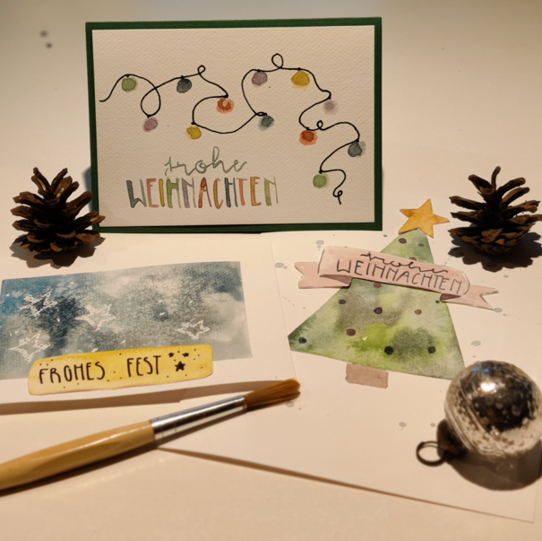 Aquarellkartenworkshop in der Weihnachtszeit